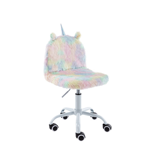 Unicorn Kids Desk Chair - White Plating