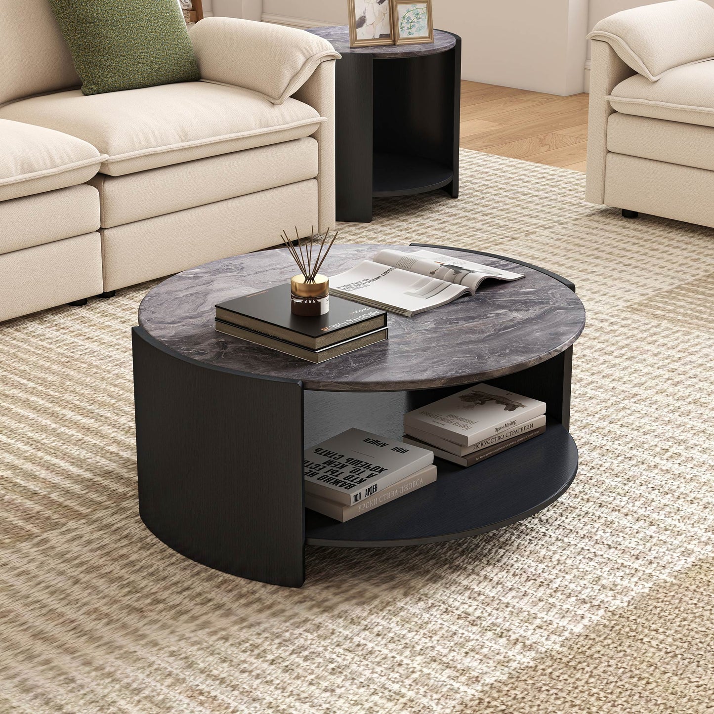 Gia Cultured Marble Coffee Table