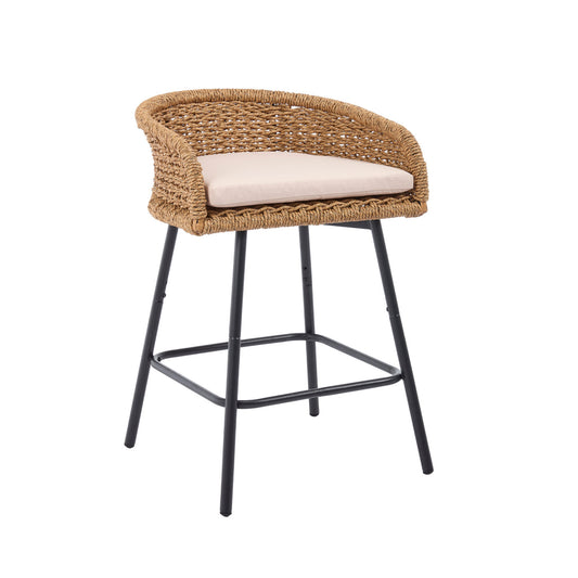 Neil Outdoor Cane Bar Stools Set