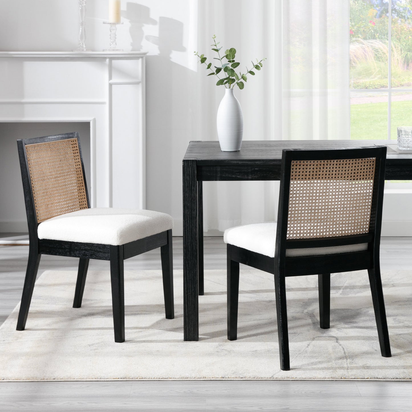 Weston Modern Cane Dining Chairs (set of 2)