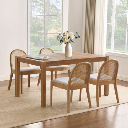 Salem Mid Century Modern Rattan Dining Chairs (set of 2)