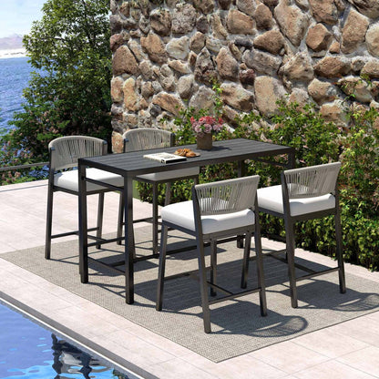 Lowel Outdoor Bar Table Set