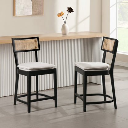 Walter Cane Counter and Bar Stools (set of 2)