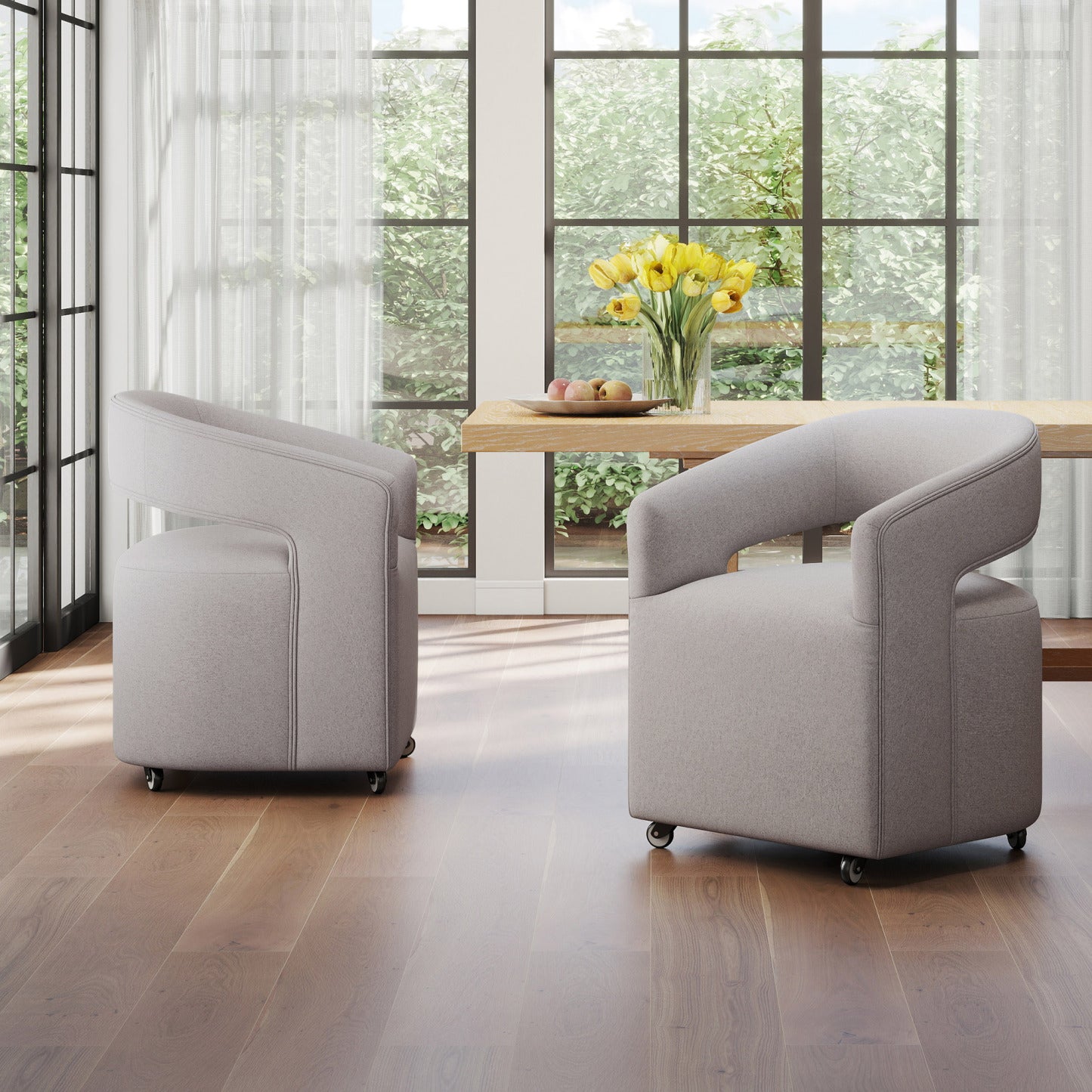 Barrel Rolling Dining Chair