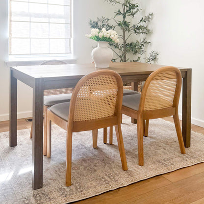 Salem Mid Century Modern Rattan Dining Chairs (set of 2)