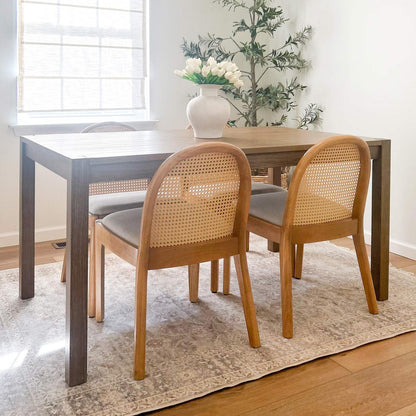 Salem Mid Century Modern Rattan Dining Chairs (set of 2)
