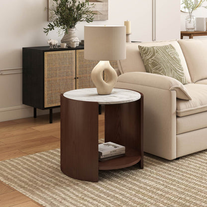 Gia Cultured Marble Side Table