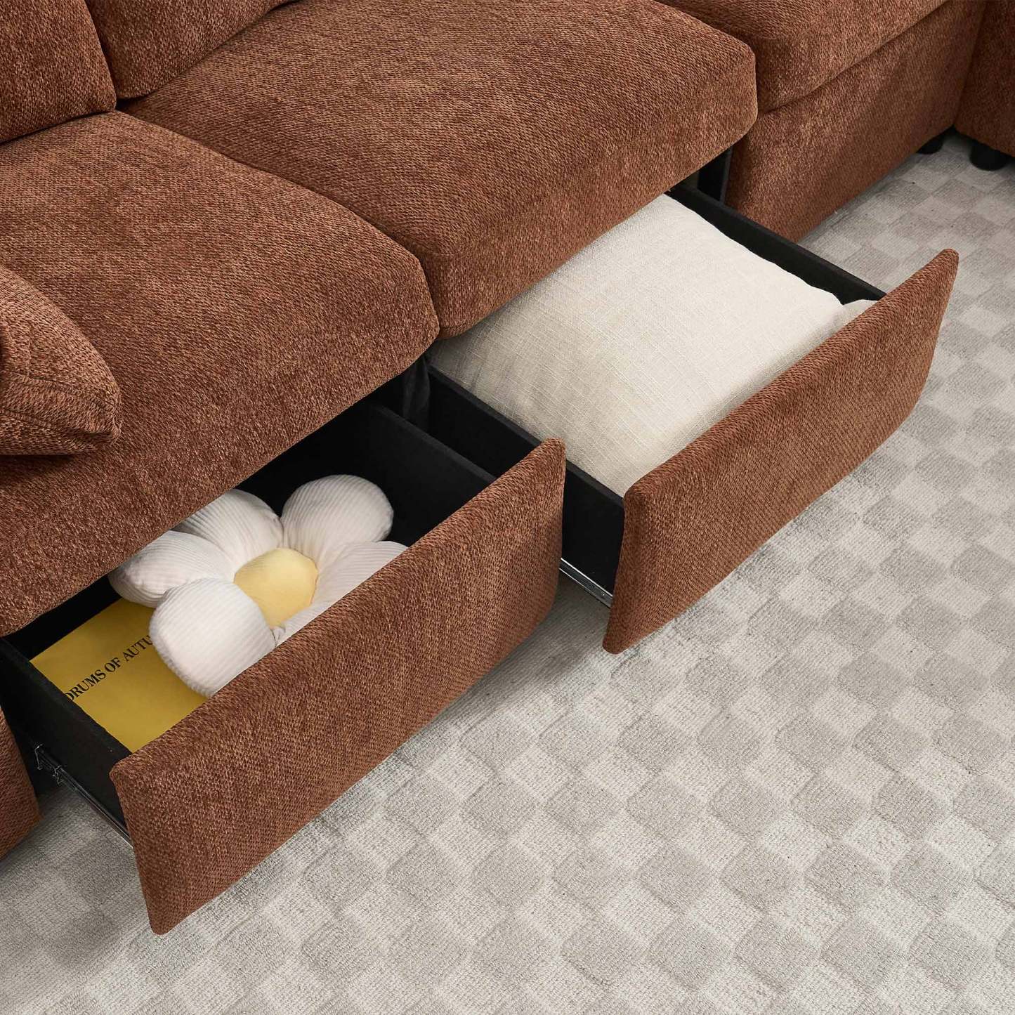 Levi Modern Reclining Sectional Sofa with Storage and Power Recliner