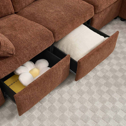 Levi Modern Reclining Sectional Sofa with Storage and Power Recliner