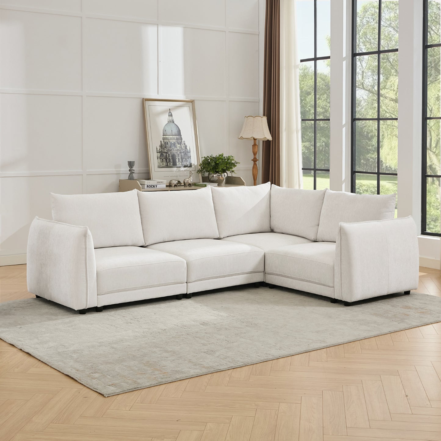 Leen Sectional Sofa - Modern White Sofa