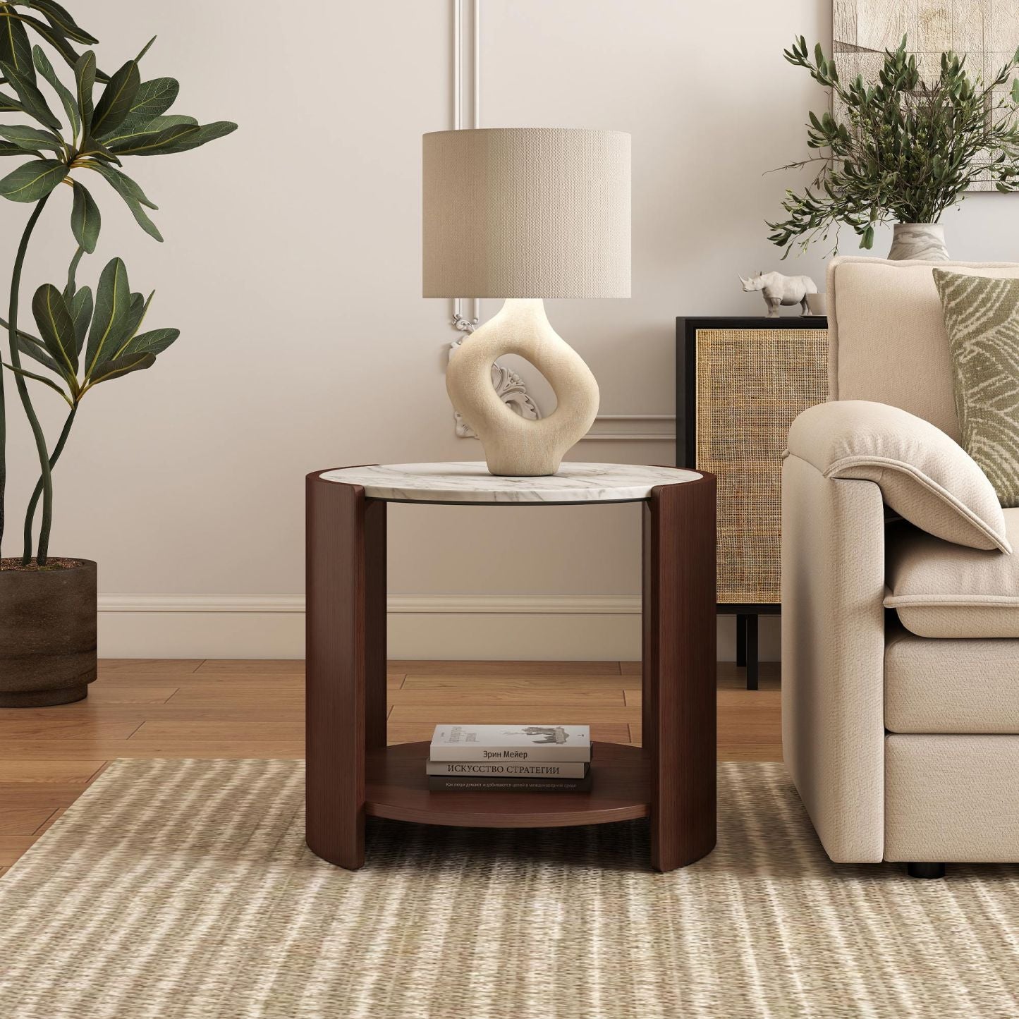 Gia Cultured Marble Side Table