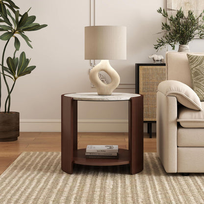 Gia Cultured Marble Side Table