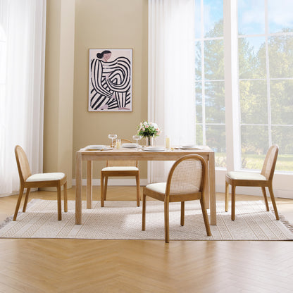 Salem Mid Century Modern Rattan Dining Chairs (set of 2)