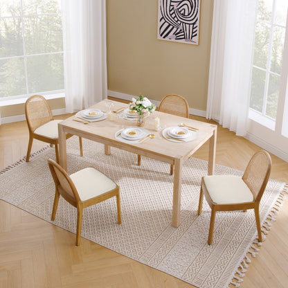 Salem Mid Century Modern Rattan Dining Chairs (set of 2)