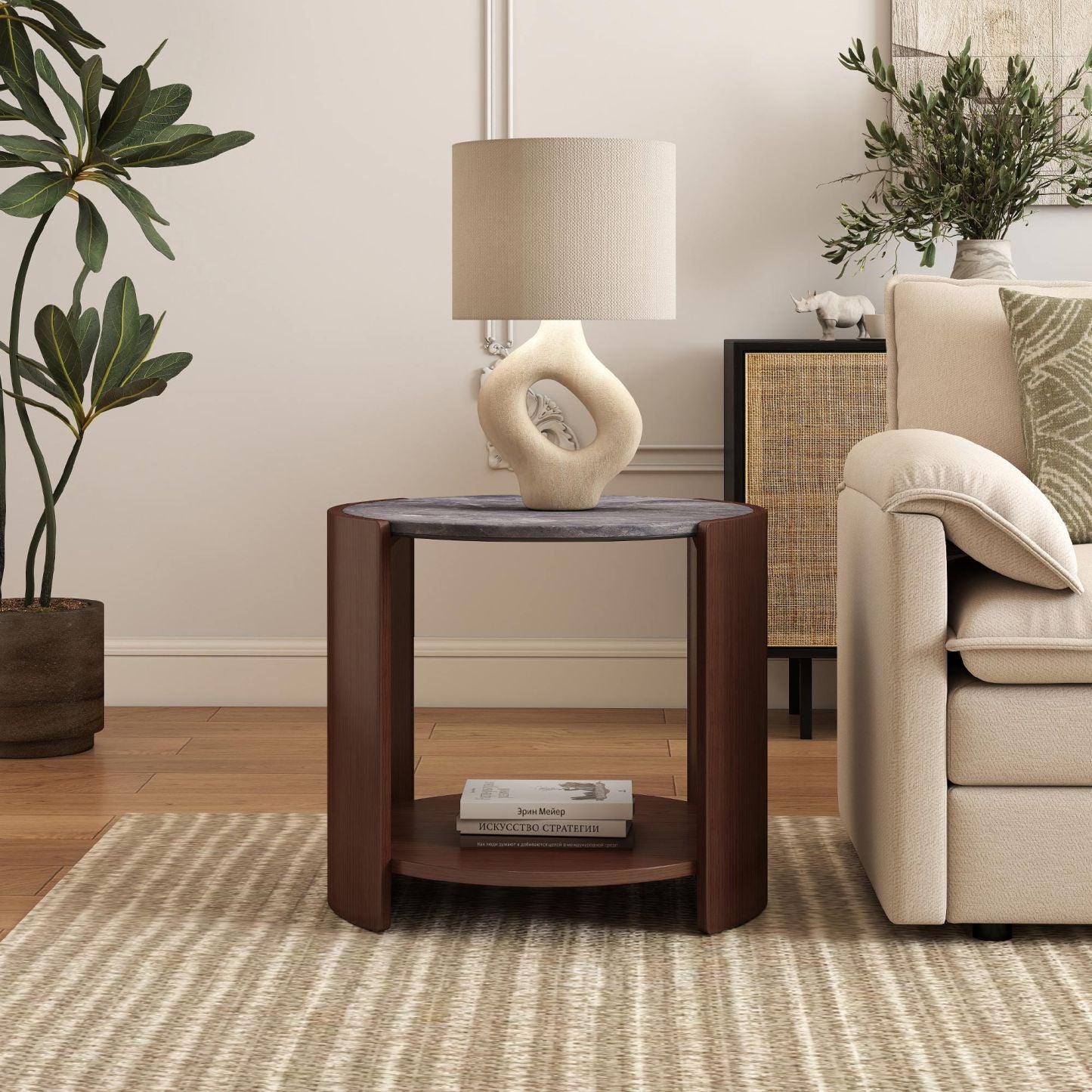 Gia Cultured Marble Side Table