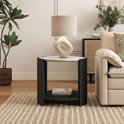 Gia Cultured Marble Side Table
