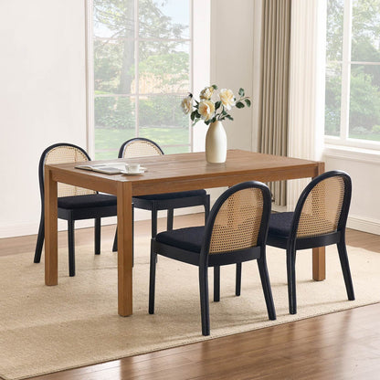 Salem Mid Century Modern Rattan Dining Chairs (set of 2)