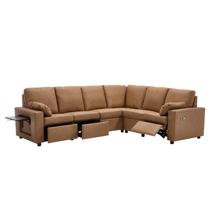 Levi Modern Reclining Sectional Sofa with Storage and Power Recliner