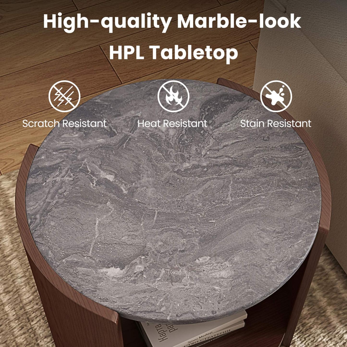 Gia Cultured Marble Side Table