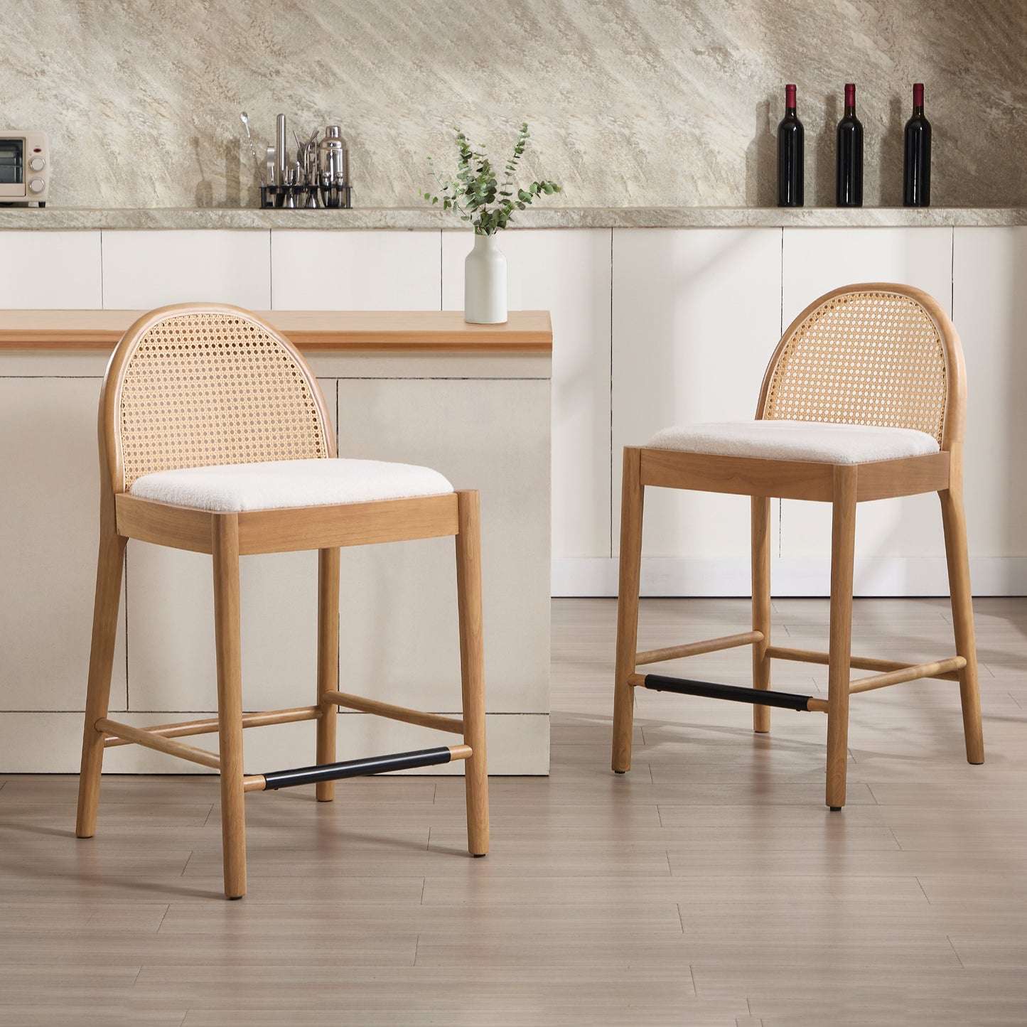 Salem Rattan Bar Stools (set of 2)