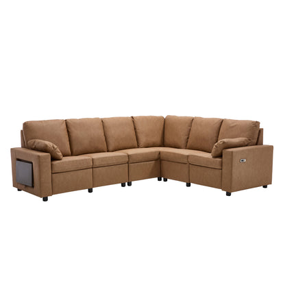 Levi Modern Reclining Sectional Sofa with Storage and Power Recliner