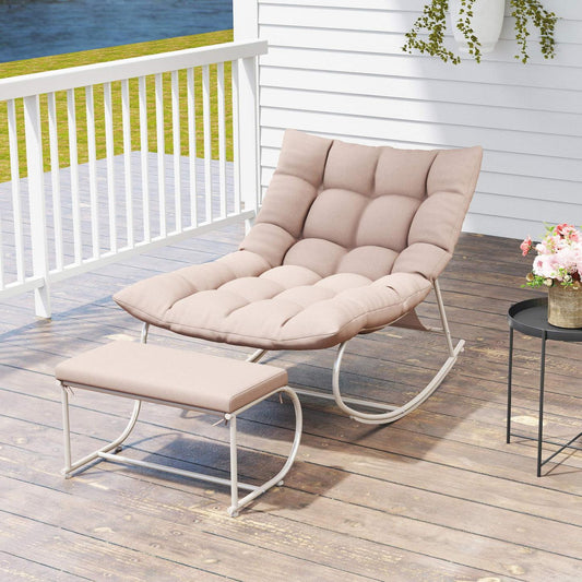 Vincent Outdoor Rocking Chair with Ottoman