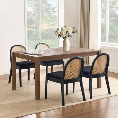 Salem Mid Century Modern Rattan Dining Chairs (set of 2)