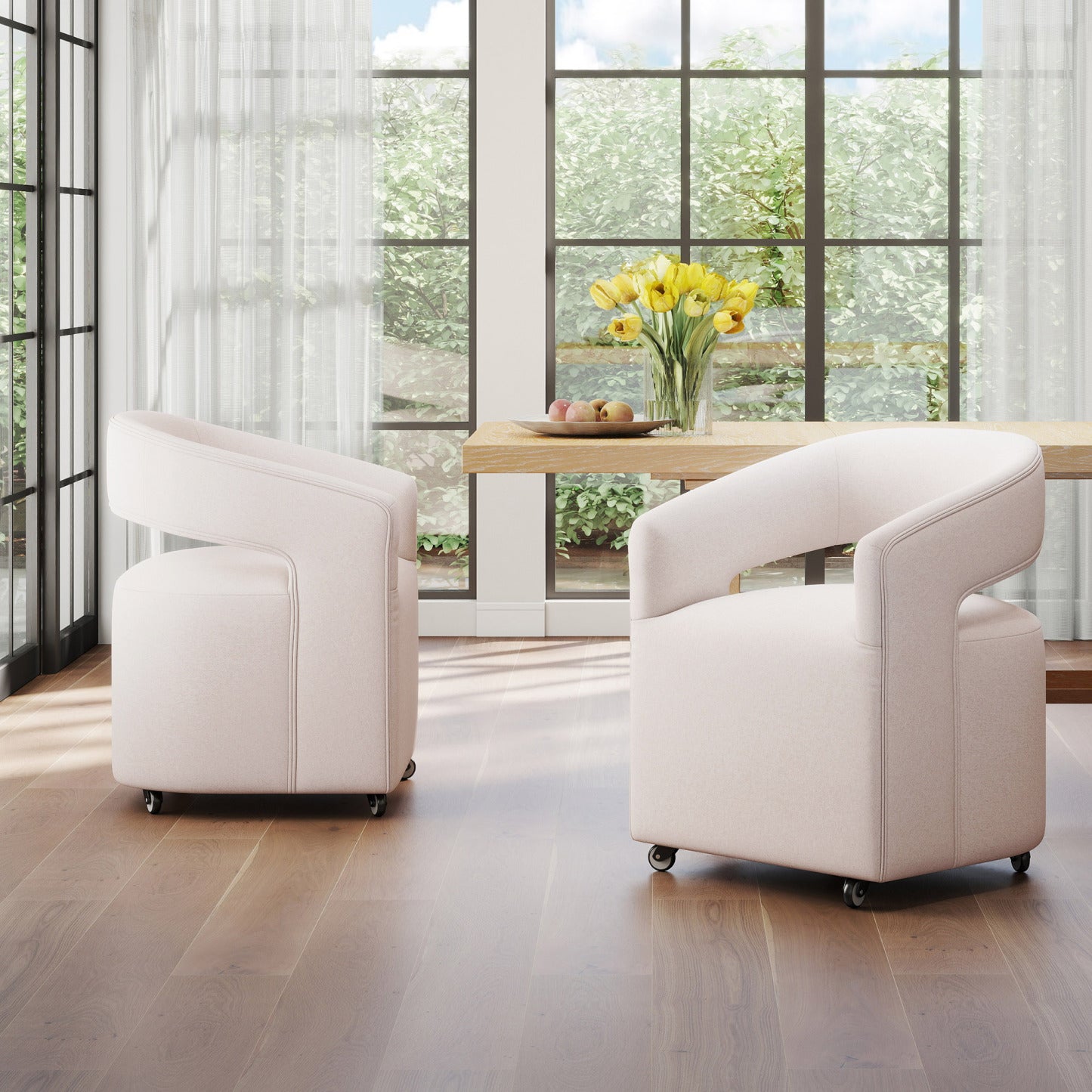 Barrel Rolling Dining Chair