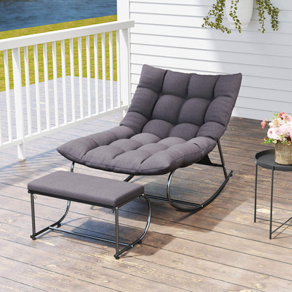 Vincent Outdoor Rocking Chair with Ottoman