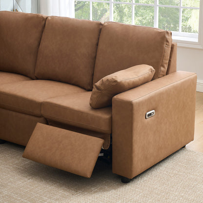 Levi Modern Reclining Sectional Sofa with Storage and Power Recliner
