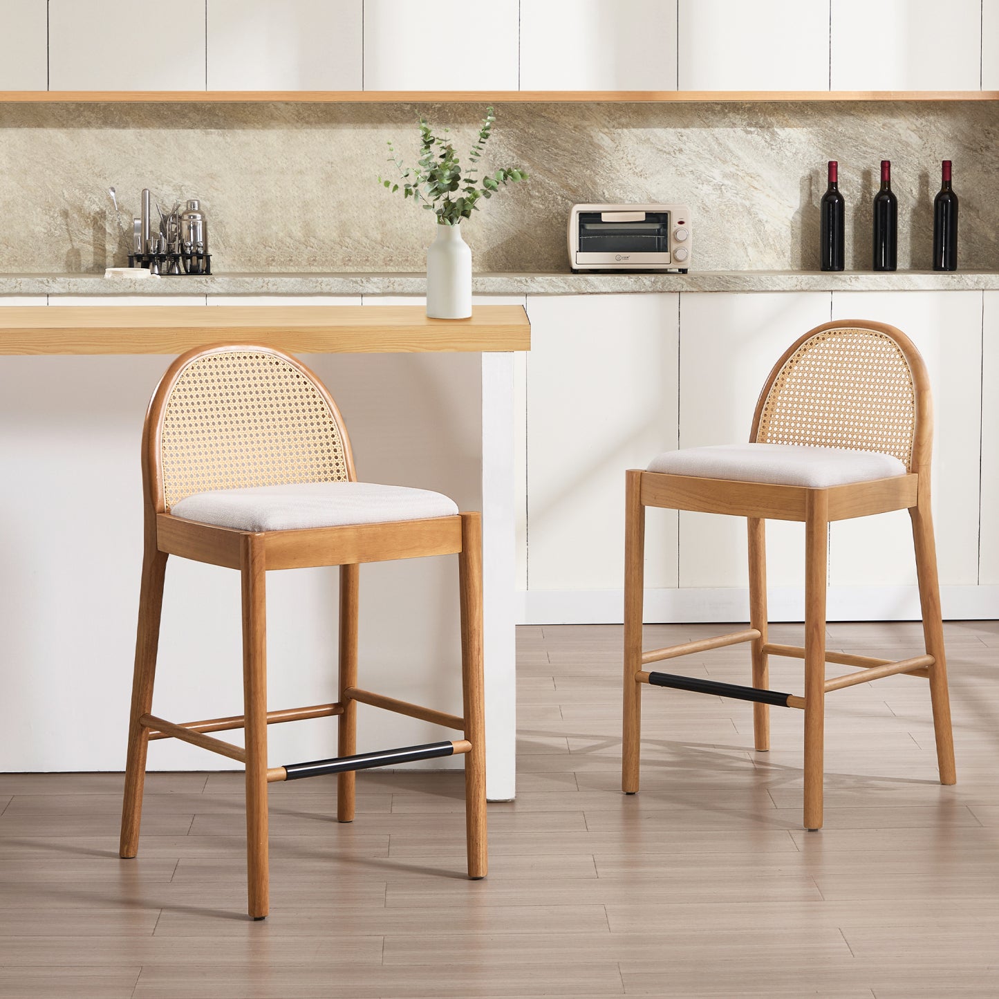 Salem Rattan Bar Stools (set of 2)