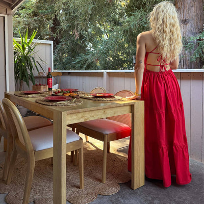 Salem Mid Century Modern Rattan Dining Chairs (set of 2)