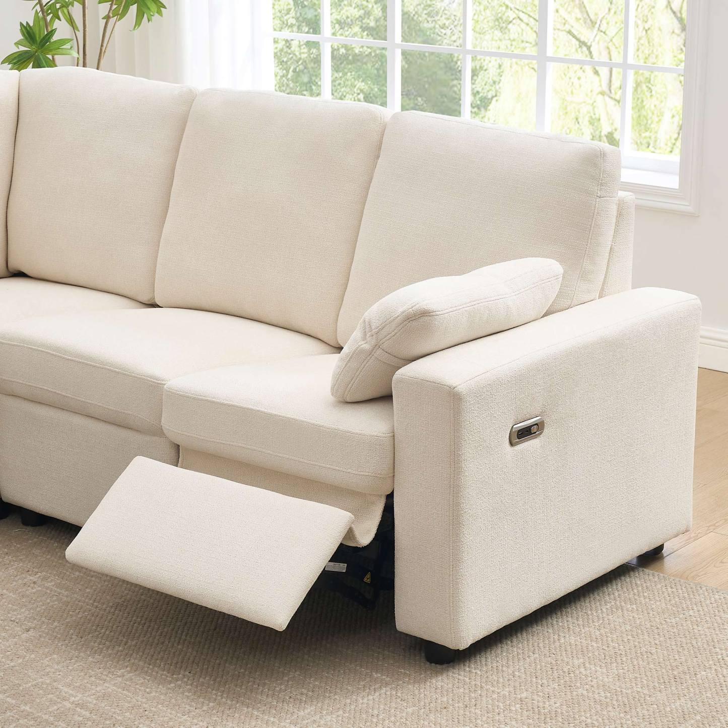 Levi Modern Reclining Sectional Sofa with Storage and Power Recliner