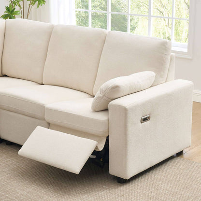 Levi Modern Reclining Sectional Sofa with Storage and Power Recliner