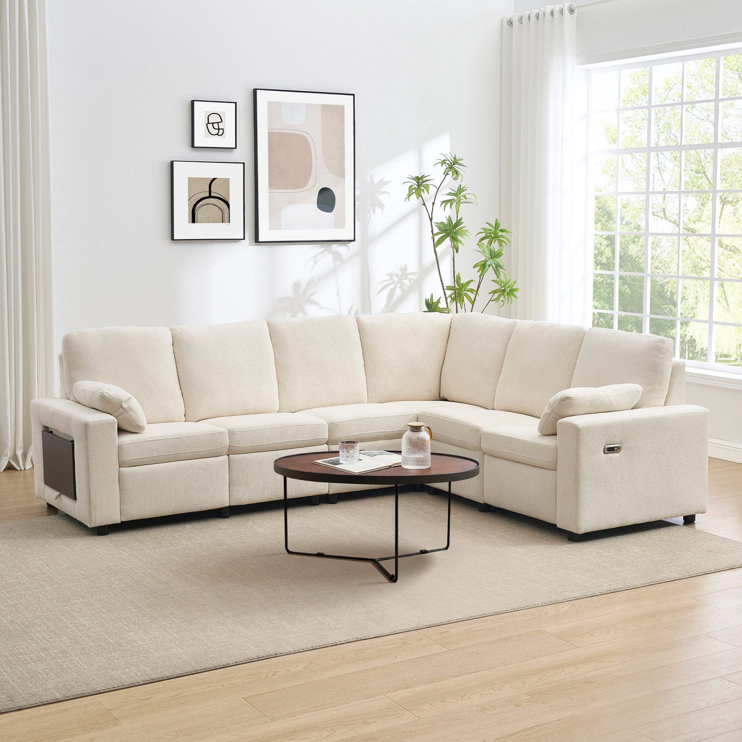 Levi Modern Reclining Sectional Sofa with Storage and Power Recliner