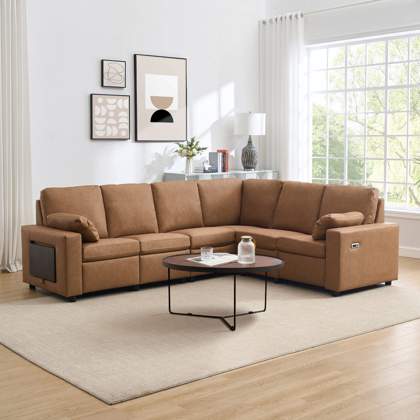 Levi Modern Reclining Sectional Sofa with Storage and Power Recliner