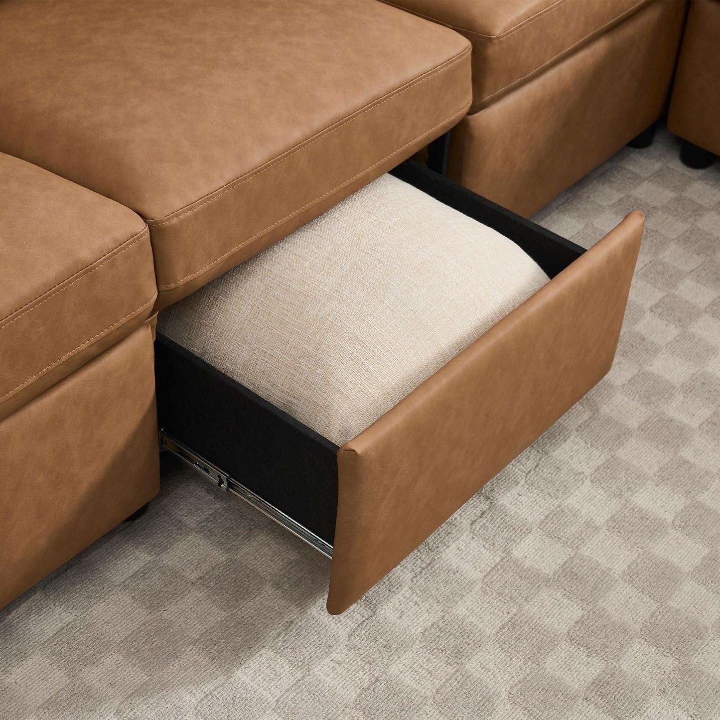 Levi Modern Reclining Sectional Sofa with Storage and Power Recliner