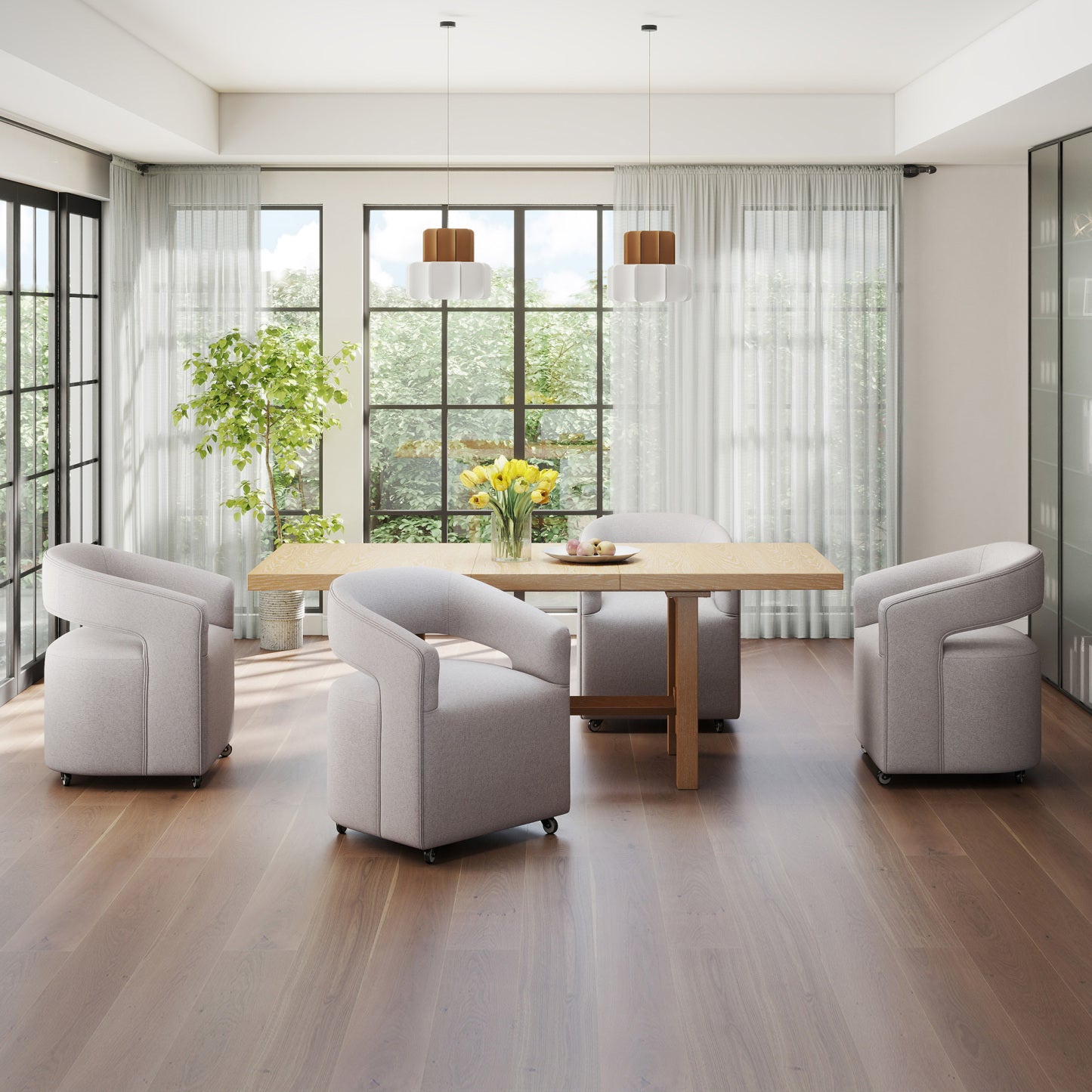 Barrel Rolling Dining Chair