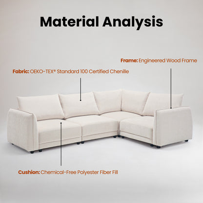 Leen Sectional Sofa - Modern White Sofa