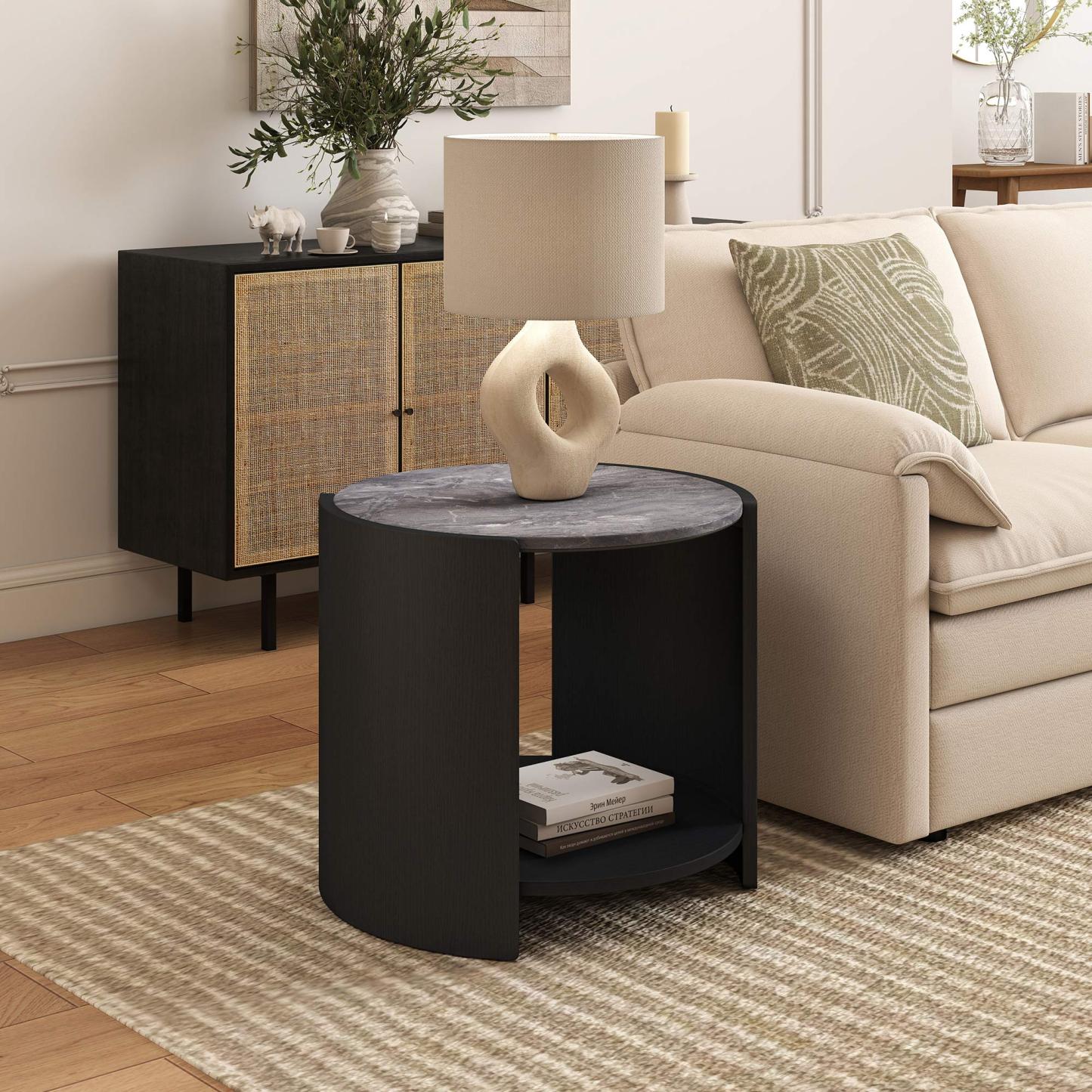 Gia Cultured Marble Side Table