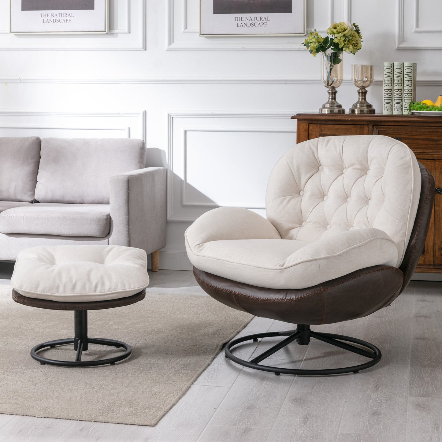 Nevan Lounge Chair with Ottoman