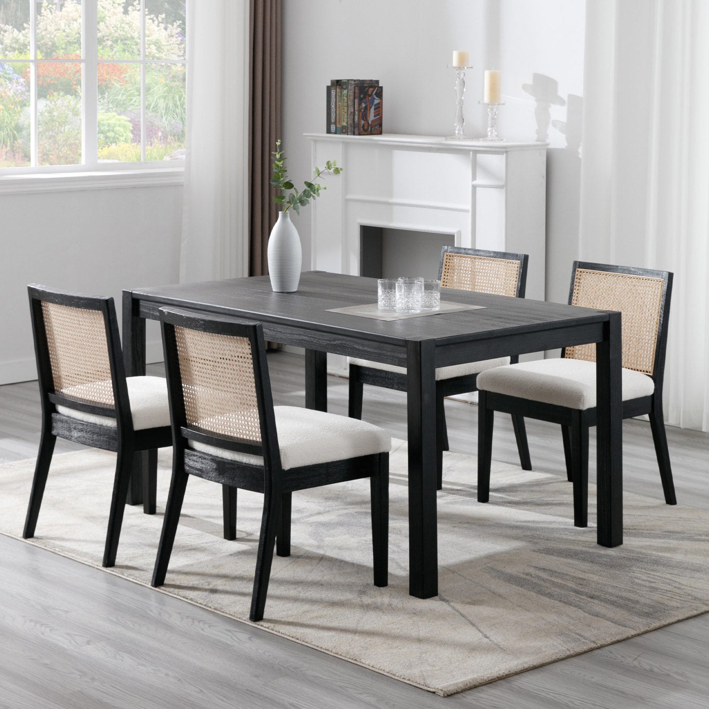 Weston Modern Cane Dining Chairs (set of 2)