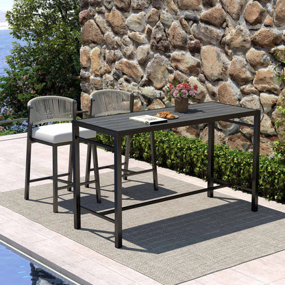 Lowel Outdoor Bar Table Set