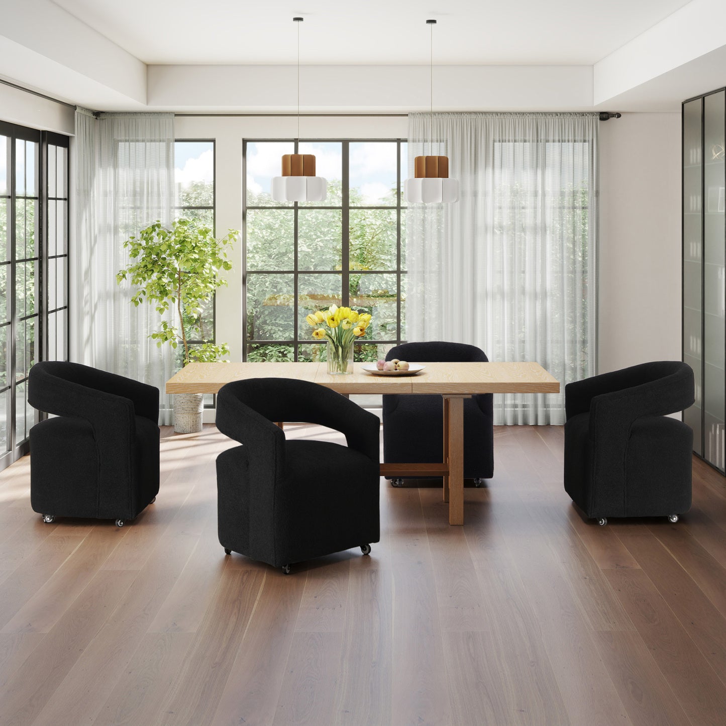 Barrel Rolling Dining Chair