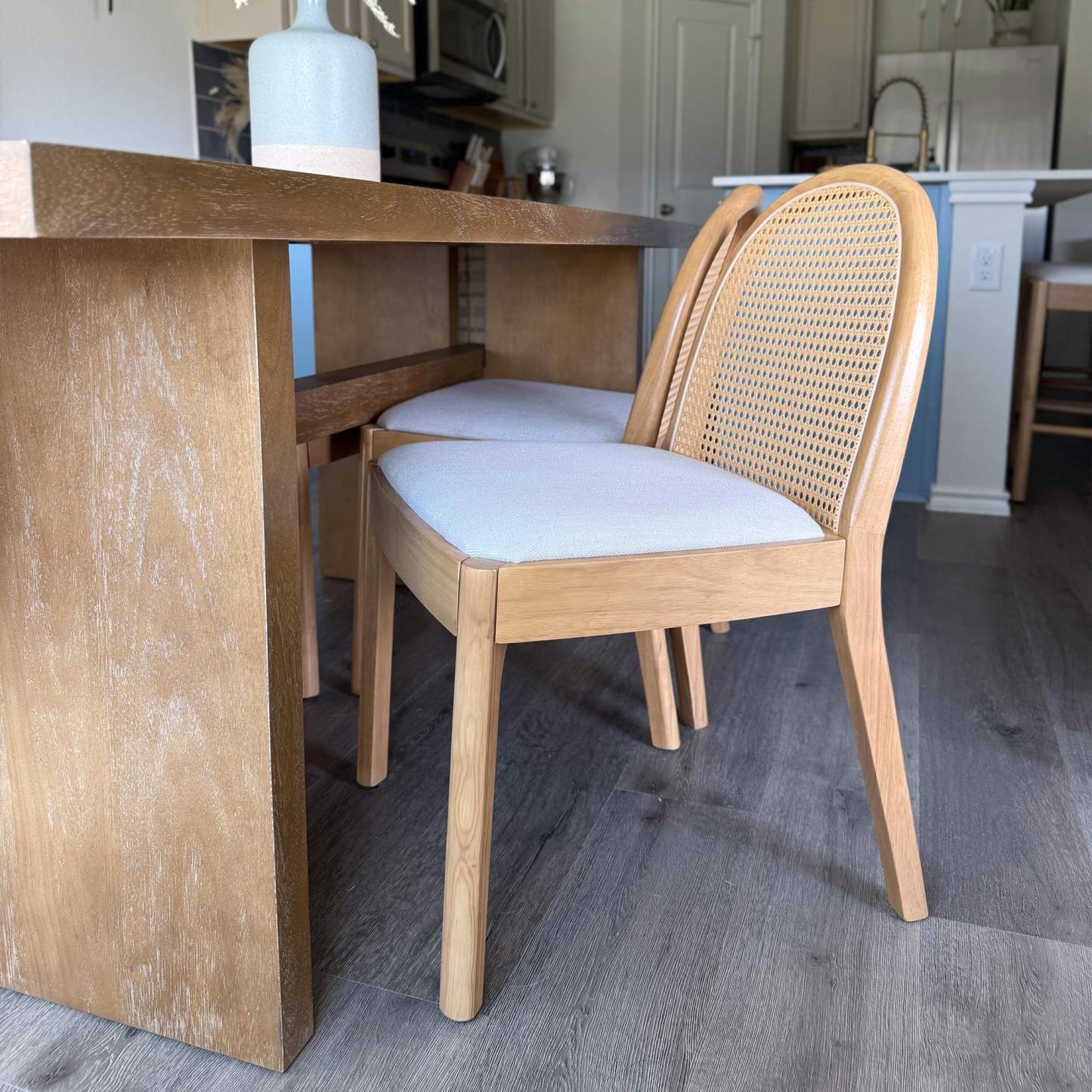 Salem Mid Century Modern Rattan Dining Chairs (set of 2)