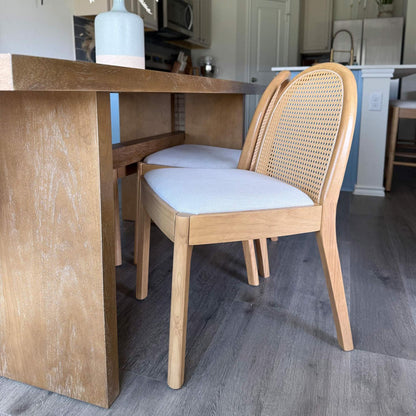 Salem Mid Century Modern Rattan Dining Chairs (set of 2)