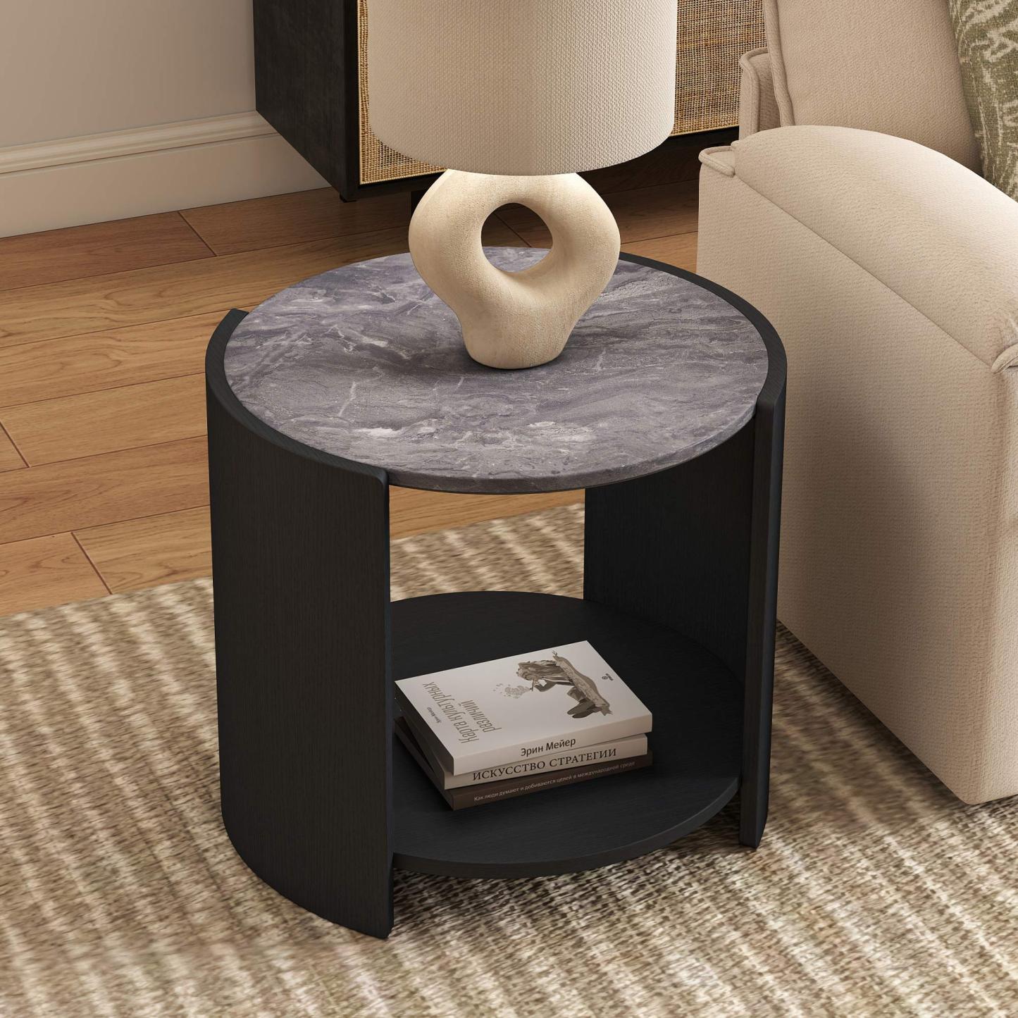 Gia Cultured Marble Side Table