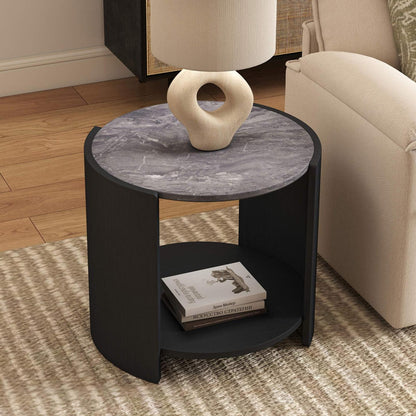 Gia Cultured Marble Side Table