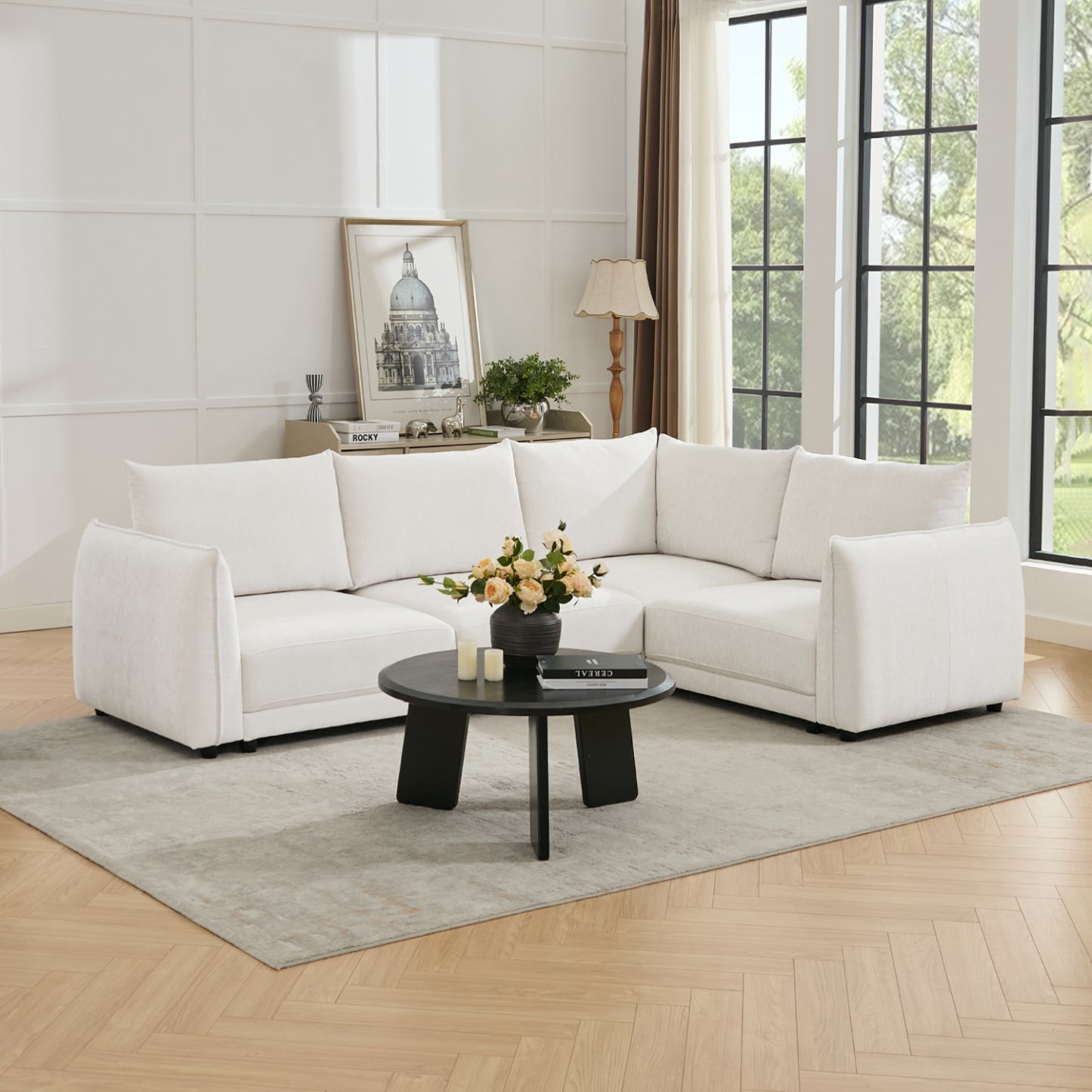 Leen Sectional Sofa - Modern White Sofa
