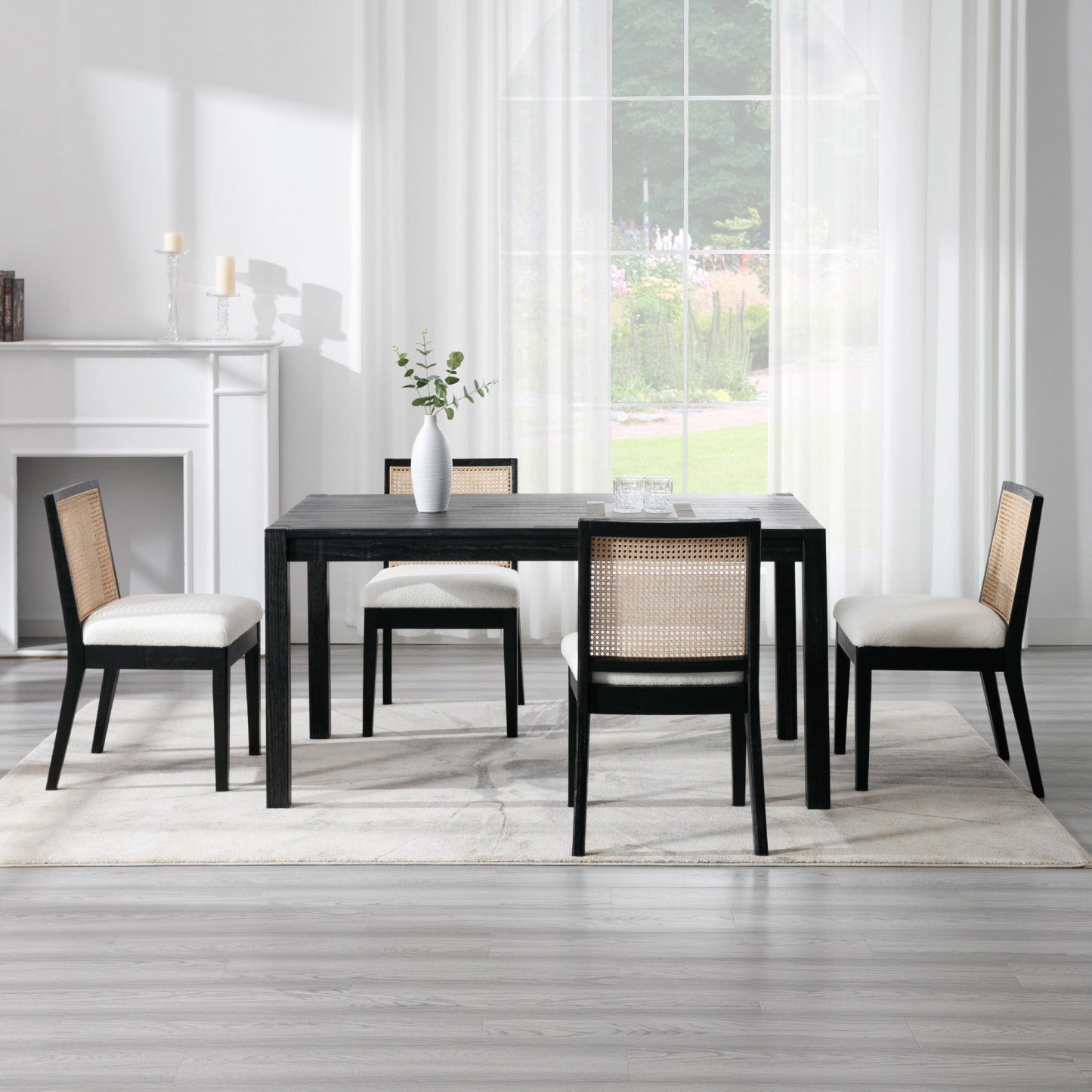 Weston Modern Cane Dining Chairs (set of 2)